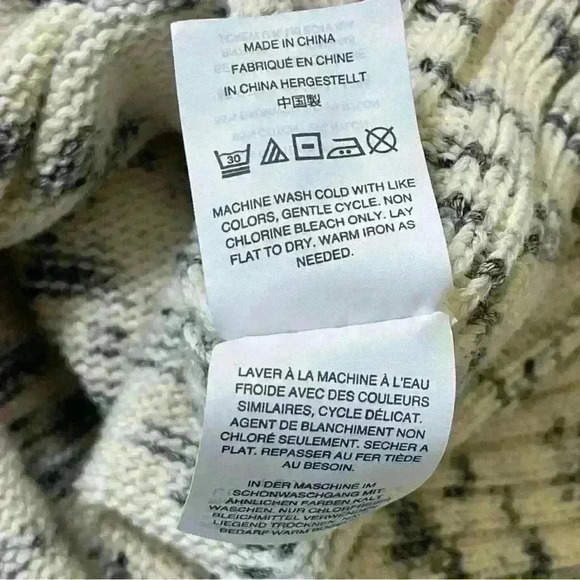 J.Crew Speckled Cotton Sweater Womens Size Large Pullover Cream Gray Style H4658 - Picture 8 of 9